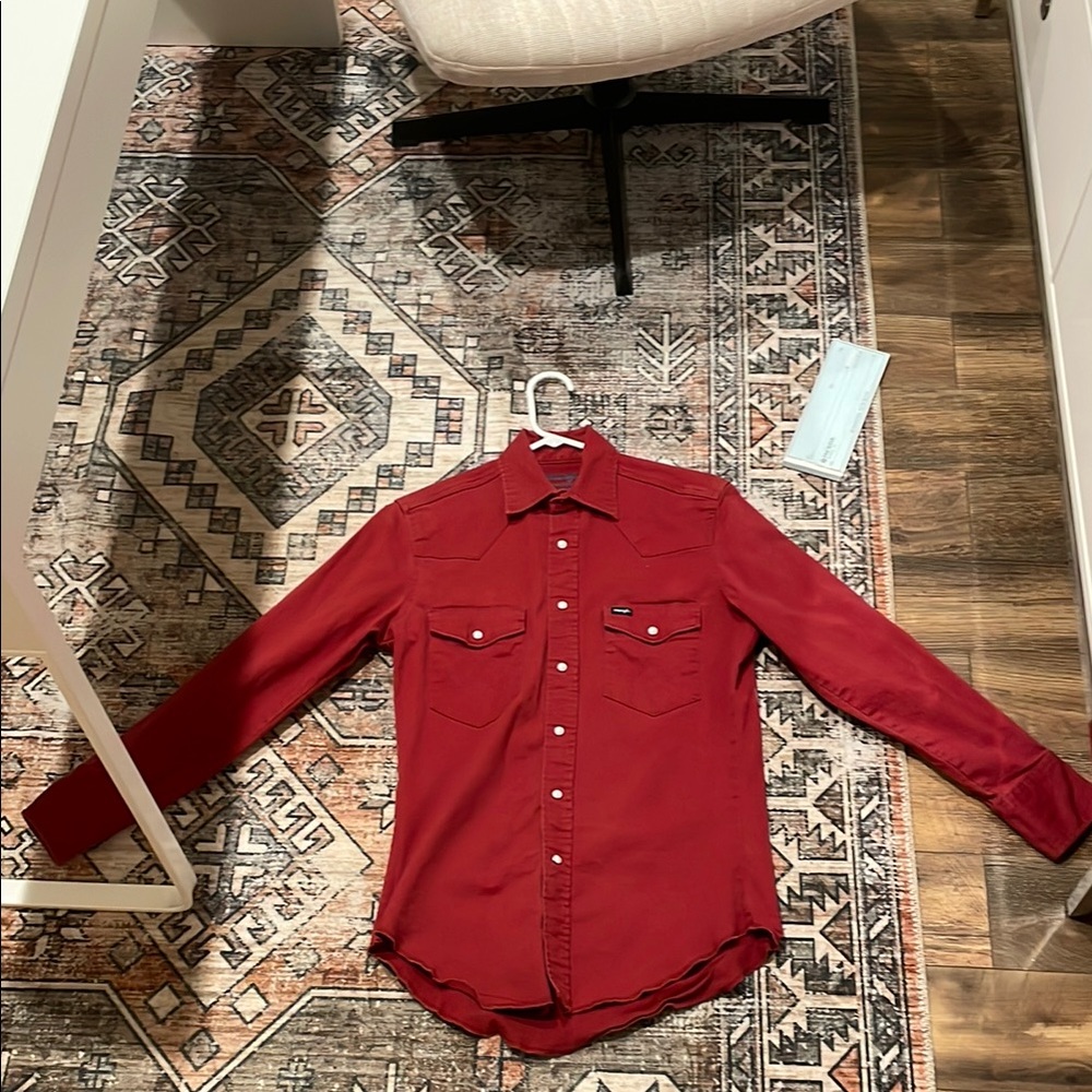 Men's Red Button-Up Shirt